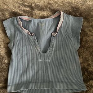Urban Outfitters Blue Ribbed Top